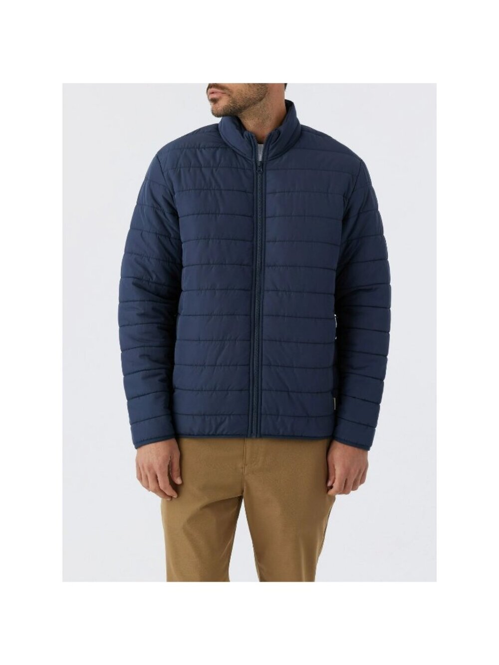 Voyager Men's L Polar Fleece Lined Puffer Jacket Water-Resistant Blue M0956